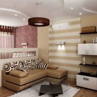 variantă a designului frumos al unei imagini de cameră mică din dormitor
