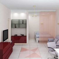 varianta světlého designu dvoupokojového bytu