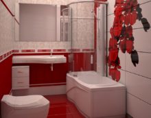 červená koupelna