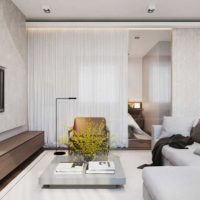 ložnice a obývací pokoj studio byt