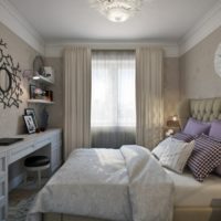 интериорен дизайн на снимка спалня с малък апартамент