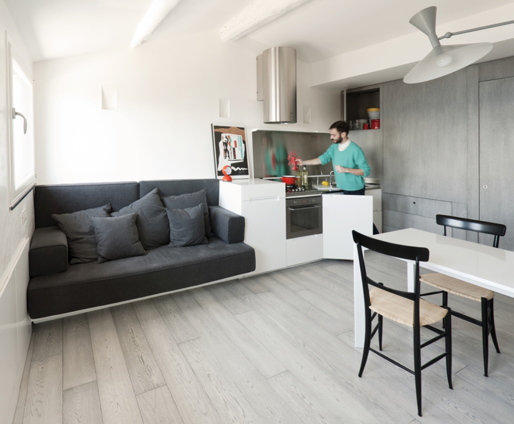 virtuves dizains studijas tipa dzīvoklī