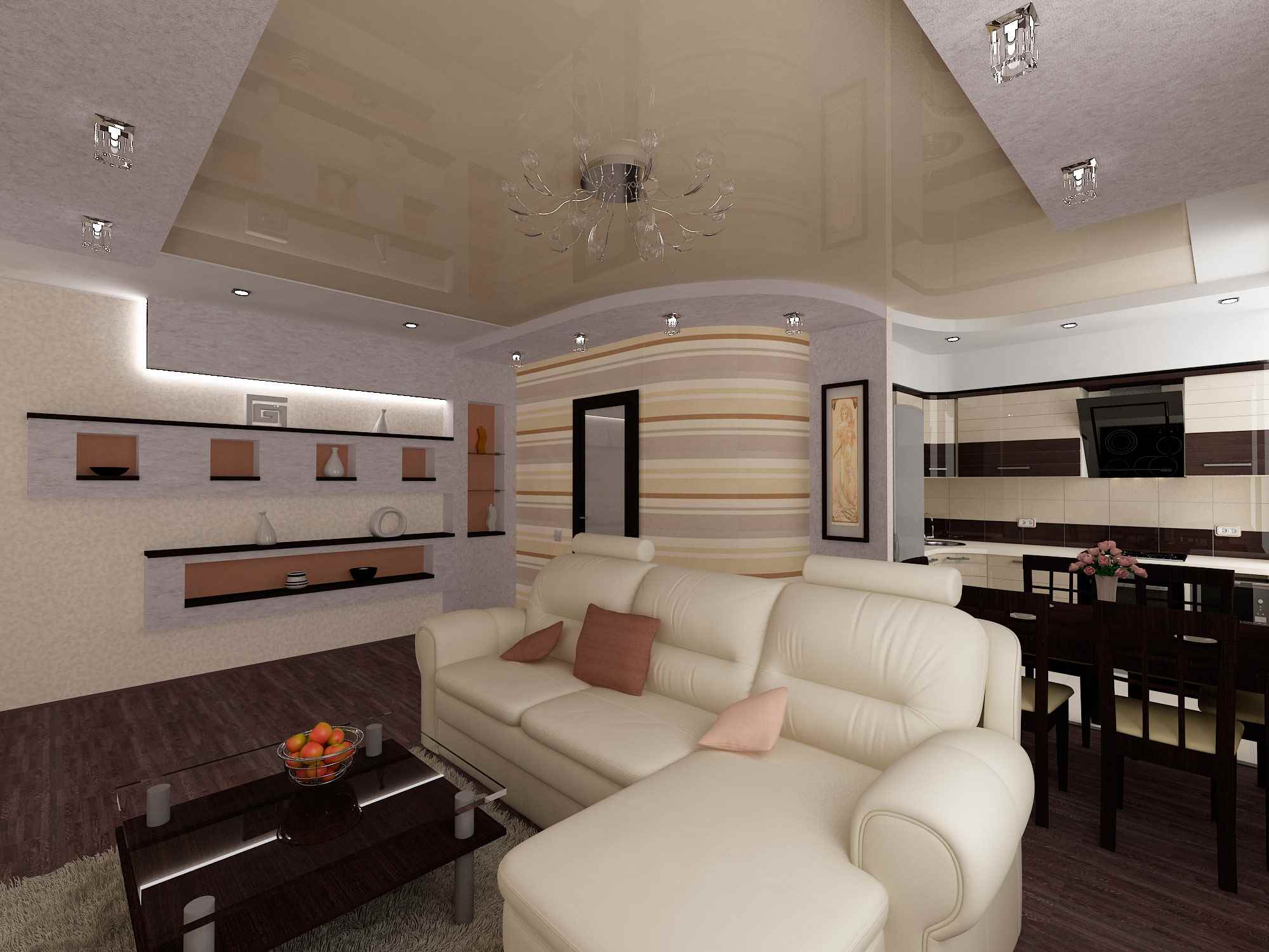 26 kvadrātmetru studijas tipa dzīvokļa gaiša dekorēšanas iespēja