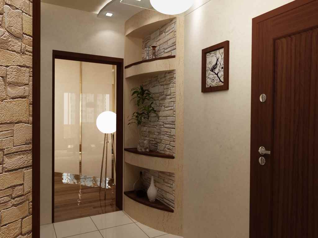 the idea of ​​a beautiful interior of a small hallway