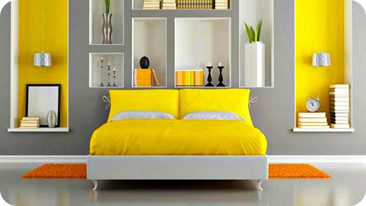 možnost použití krásné žluté v interiéru místnosti