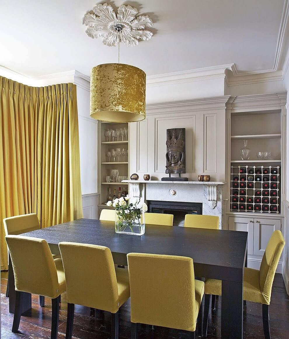 опцията за използване на красиво жълто в дизайна на стаята