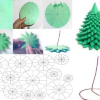 идеята за създаване на ярка снимка от картон за коледно дърво
