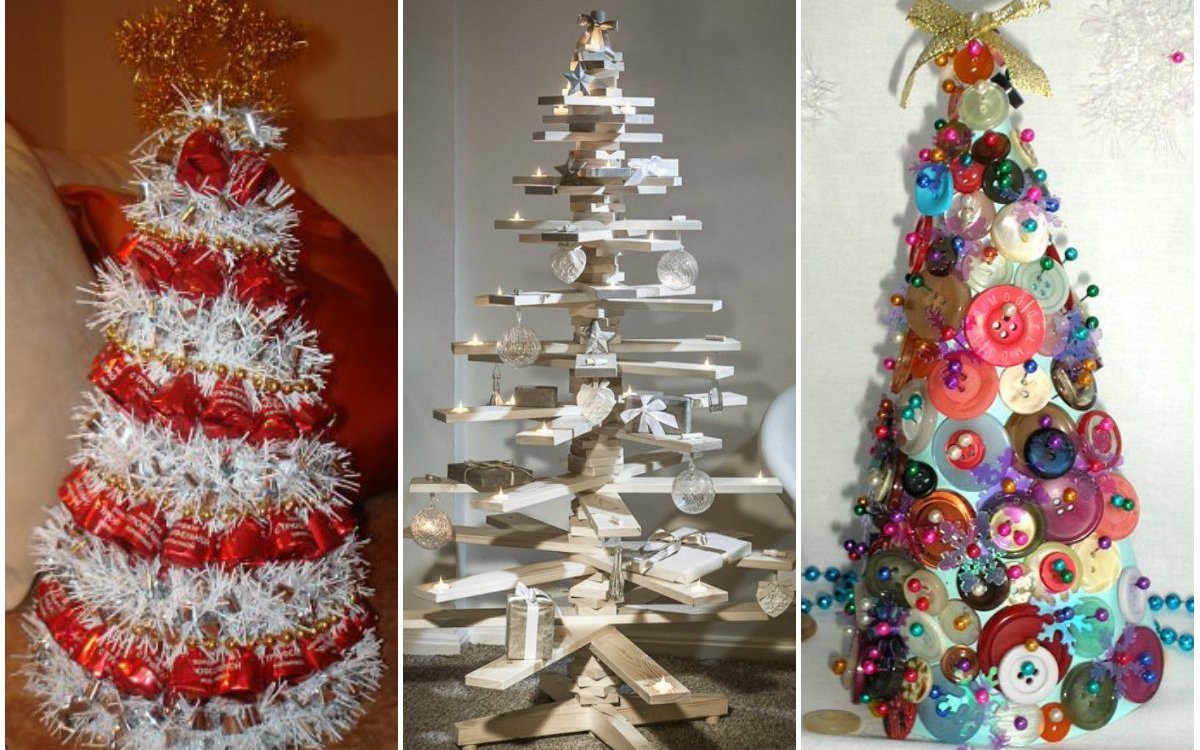 optie om zelf een prachtige kerstboom van karton te maken