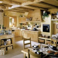 idee de un decor ușor de bucătărie într-o fotografie de casă din lemn