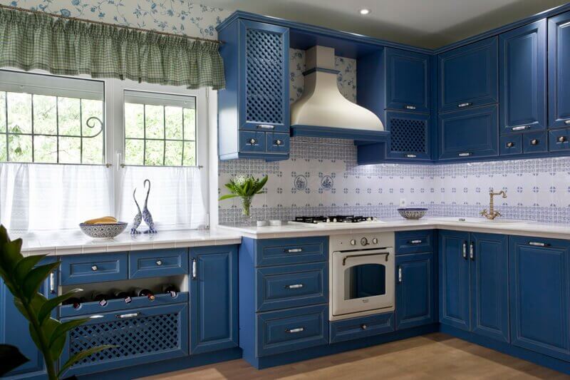 mėlyna Provanso virtuvė