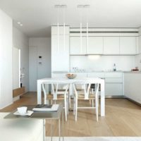 bucătărie sufragerie living în design de casă privată