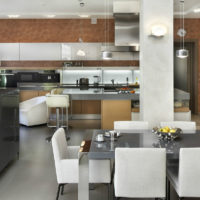 virtuve ēdamistaba viesistaba privātmājā foto noformējums