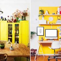 mogućnost korištenja svijetlo žute boje u dizajnu slike sobe