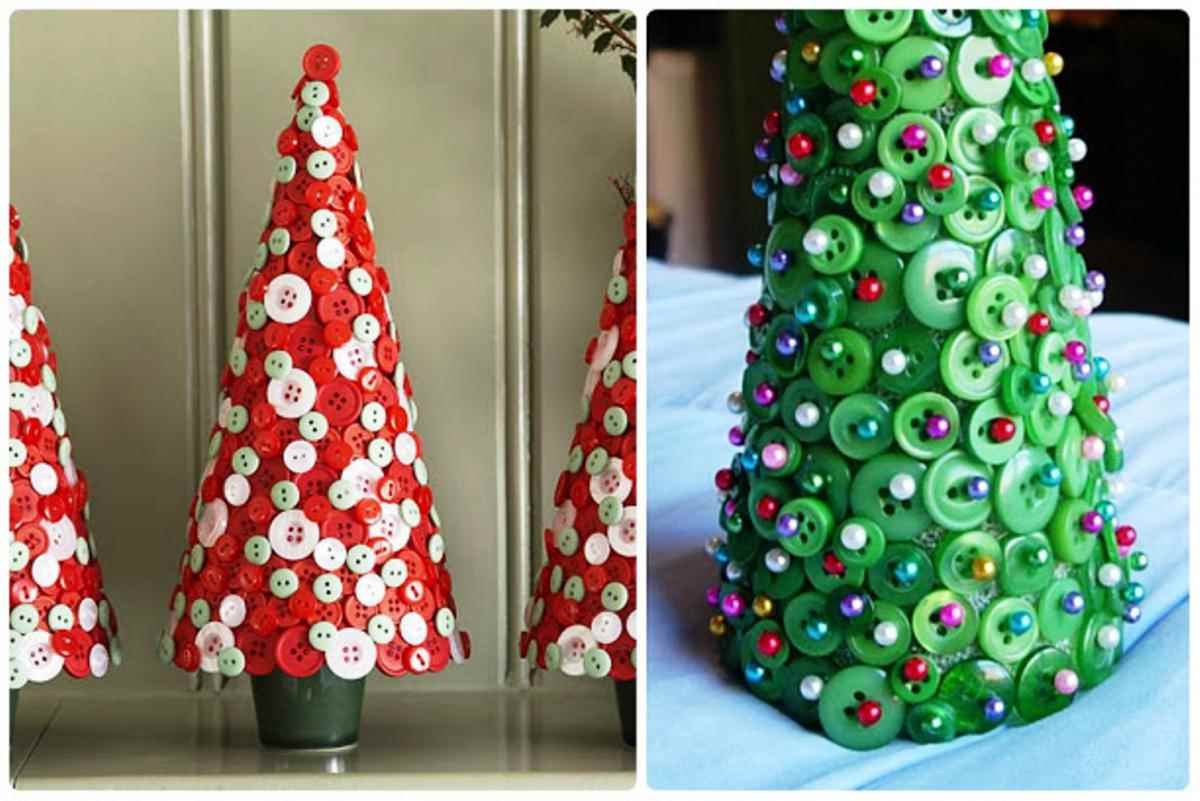 doe-het-zelf voorbeeld van het maken van een ongewone kerstboom van papier