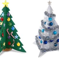 Do-it-yourself volba pro vytvoření světlé vánoční strom z kartonu