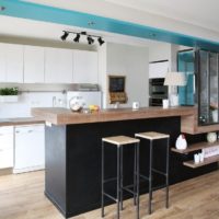 living elegant bucătărie sufragerie design într-o casă privată