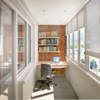 design malého kabinetu balkon