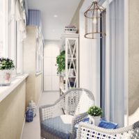 design malého balkonu v jasných barvách
