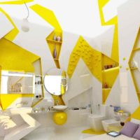 myšlenka použití zářivě žluté v interiéru bytu obrázku