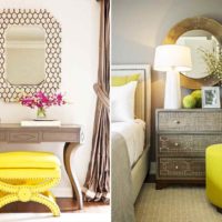 skaistās dzeltenās krāsas izmantošanas piemērs foto istabas dizainā