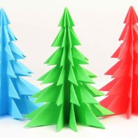 pilihan untuk membuat pokok Krismas yang indah dari gambar do-it-yourself kertas