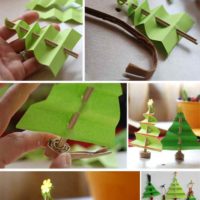 optie om een ​​heldere kerstboom van karton op uw eigen foto te maken