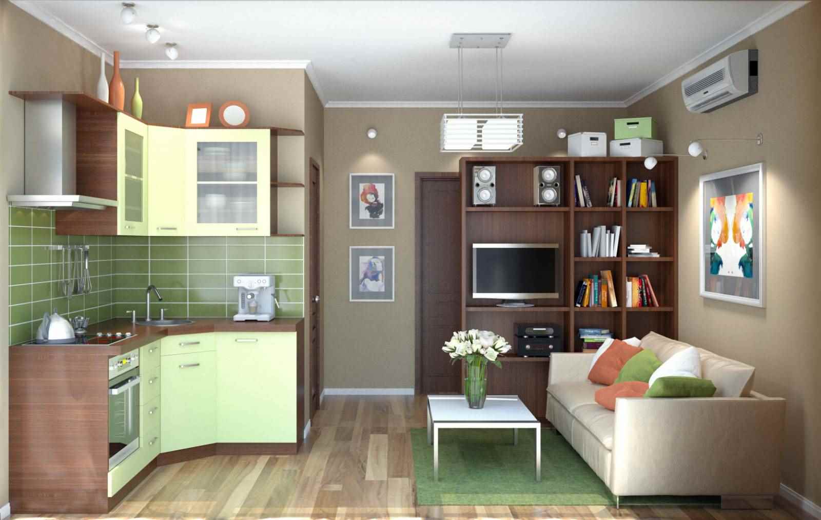26 kvadrātmetru studijas tipa dzīvokļa neparasta dizaina variants