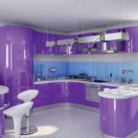 Reka bentuk set dapur lilac