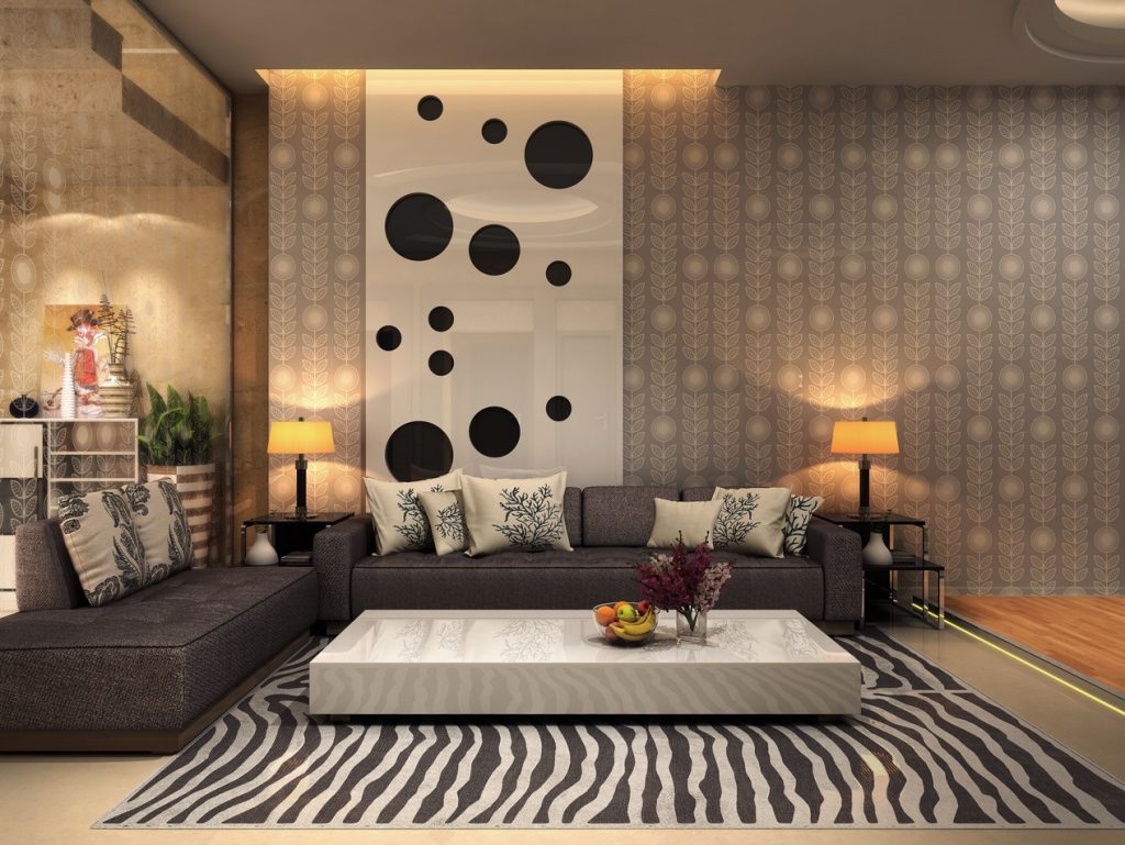 design tapety obývacího pokoje