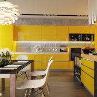 geltonos virtuvės nuotrauka