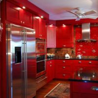 bucătărie în roșu