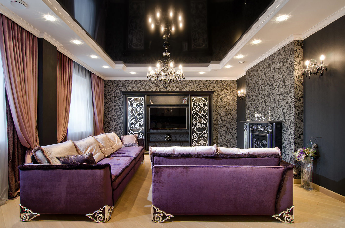 tapety v luxusním obývacím pokoji