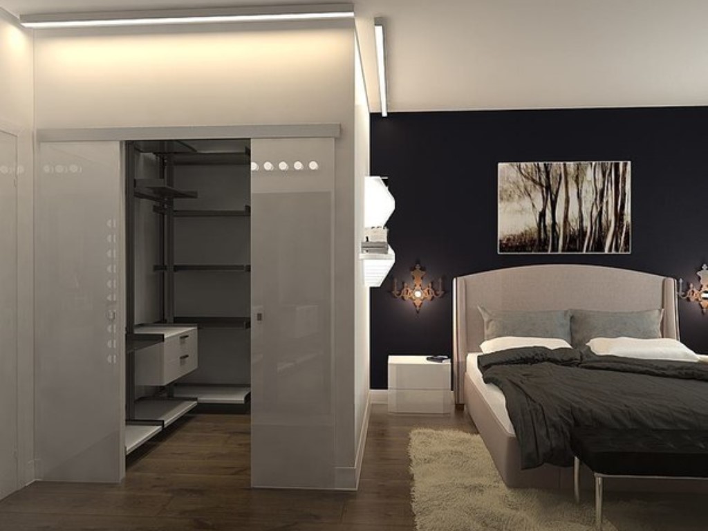 Slaapkamer van 15 m² met kleedkamer