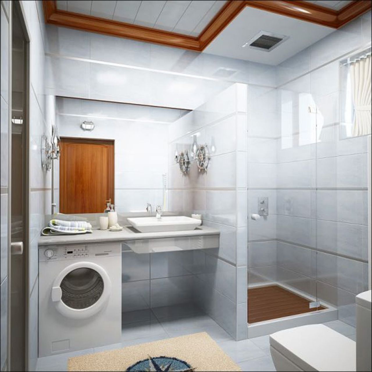 Design koupelny 6 m² se sprchou