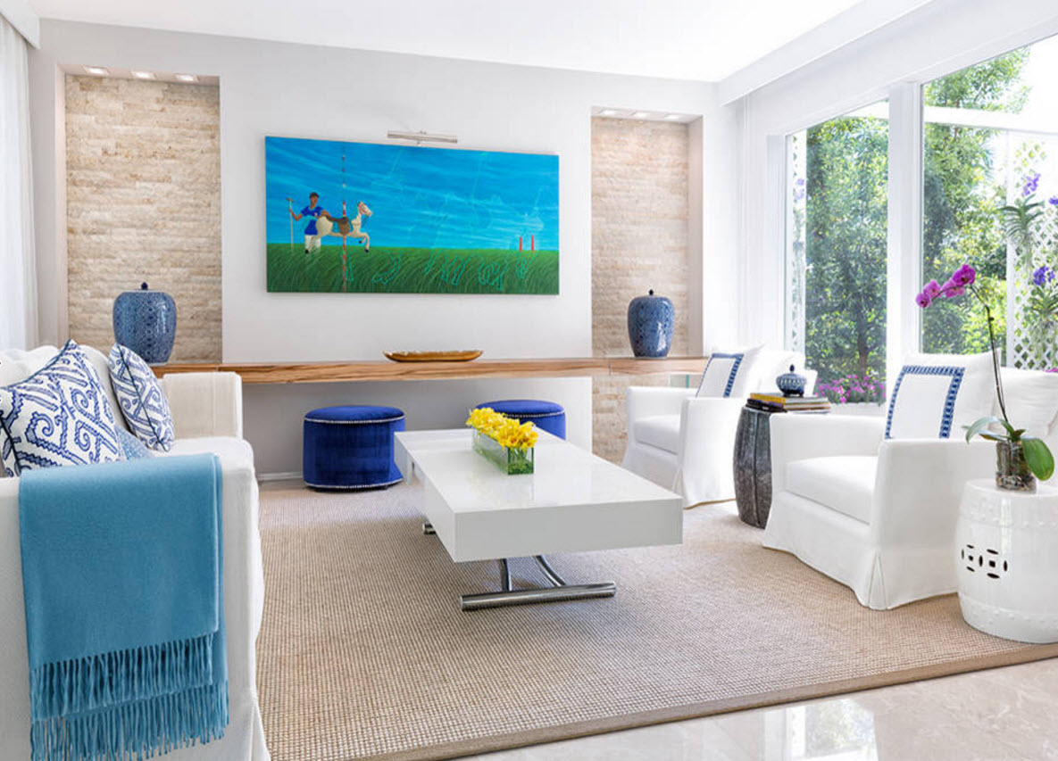 světelný design obdélníkového obývacího pokoje