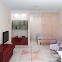 Rozdělení pokoje do obývacího pokoje a spacího prostoru