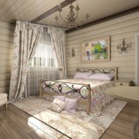 Provençaalse stijl in de inrichting van een rustieke slaapkamer