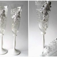 idee de decorare luminoasă a fotografiei de design a ochelarilor de nuntă
