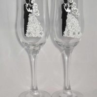 esküvői szemüveg design gyönyörű dekorációjának változata