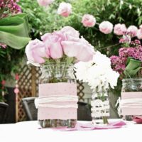 Vestuvių stalo „pasidaryk pats“ gėlių vazos