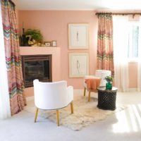 ideja apvienot gaišo persiku krāsu dzīvokļa attēla stilā