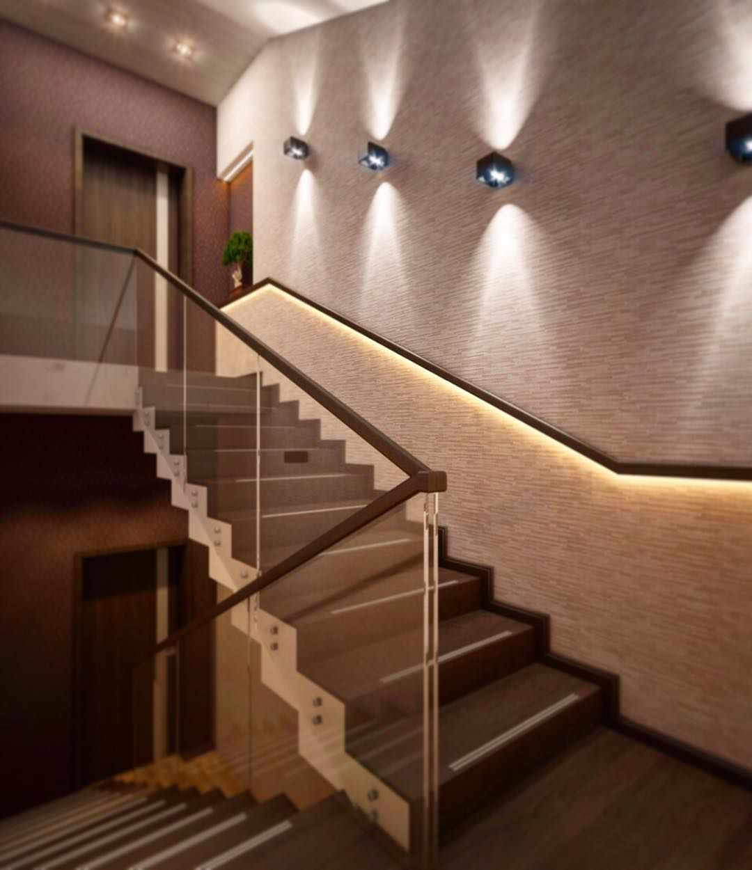 ideea unei scări interioare luminoase într-o casă cinstită