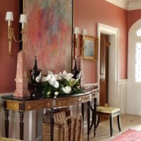 iespēja apvienot skaistu persiku krāsu dzīvokļa foto interjerā