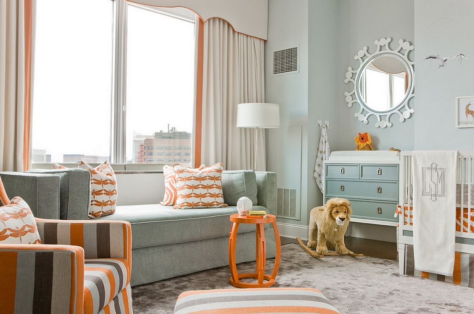 Dizajn dječje sobe s narančastim naglascima