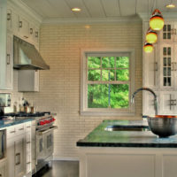 Imitație cărămidă în proiectarea pereților de bucătărie