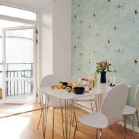 Papírové tapety v designu kuchyňského prostoru