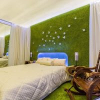 Zelena boja u dizajnu spavaće sobe