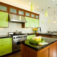 Warna hijau dalam reka bentuk dapur