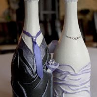 Декорация на сватбени бутилки с полимерна глина