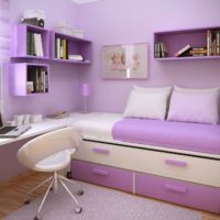 Lavendel kleur kinderkamer interieur